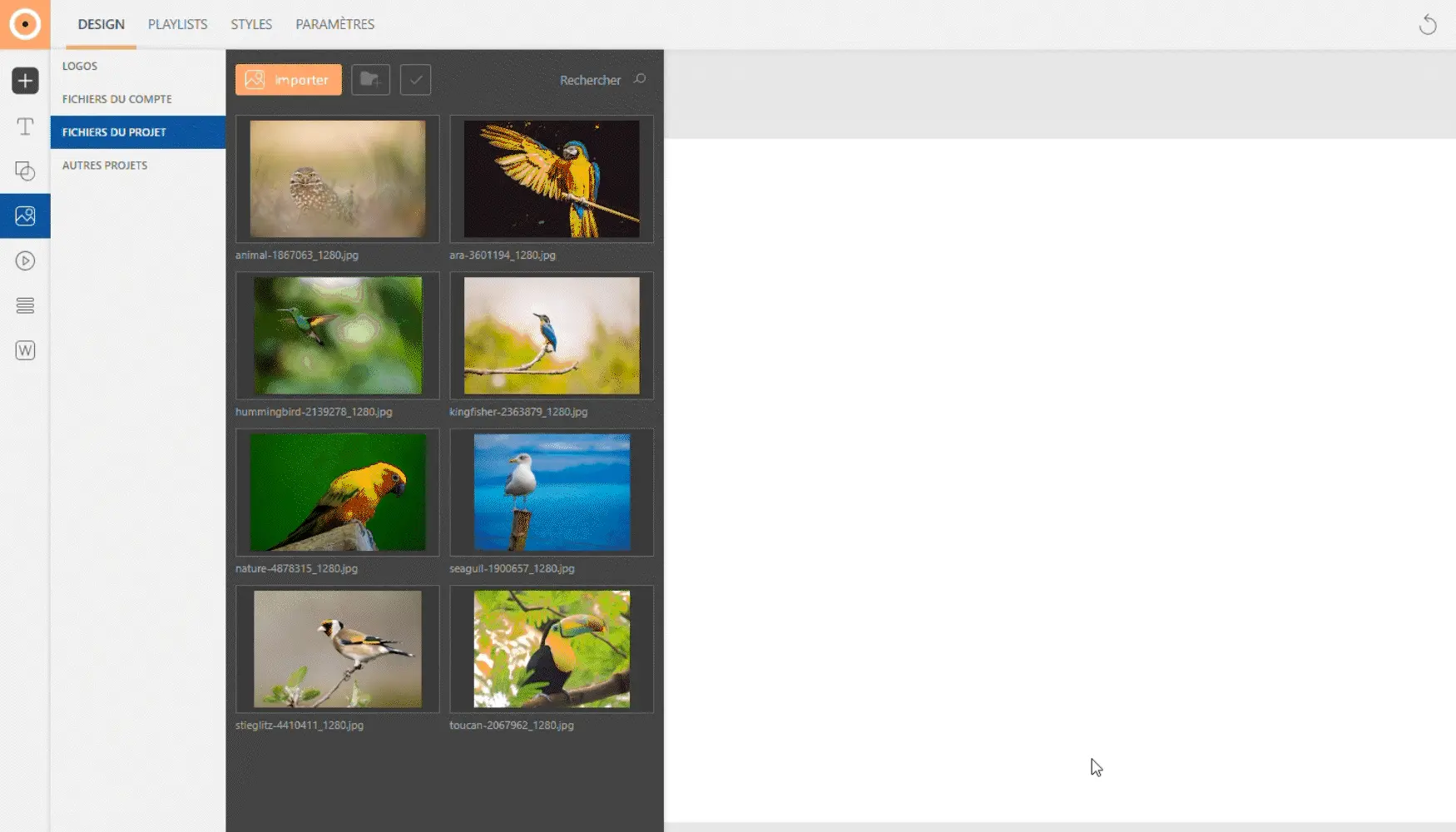 Insérer un media en le glissant-déposant