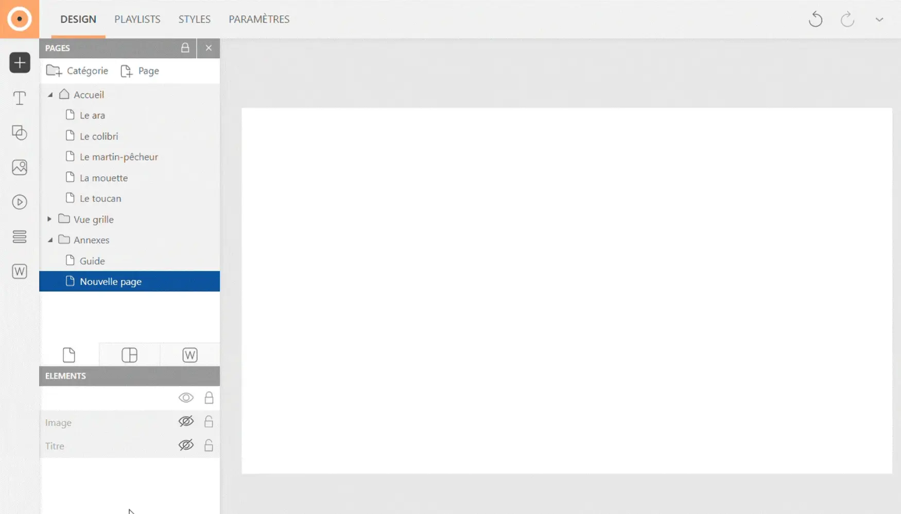 Insertion d'une forme dans la page