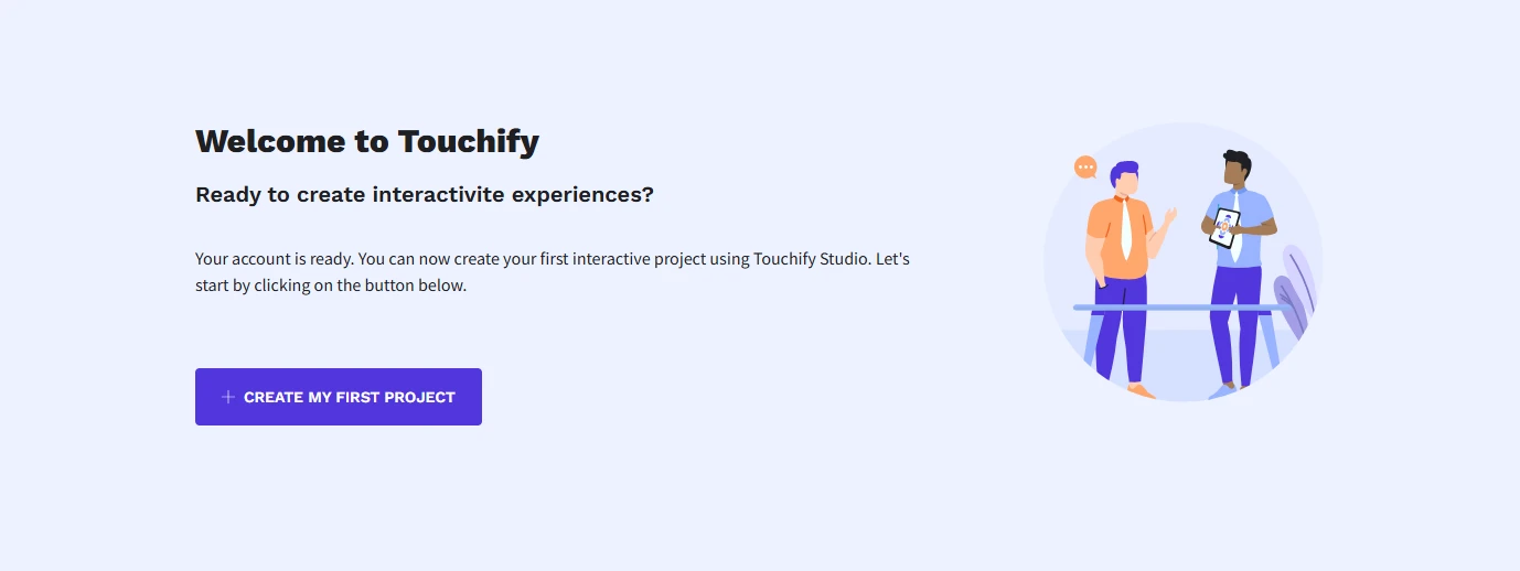 Create my first project button