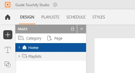 Playlist tab in the Studio top menu