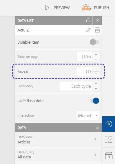 Element repetition option