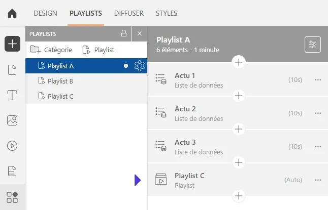 Exemple d'imbrication de playlists