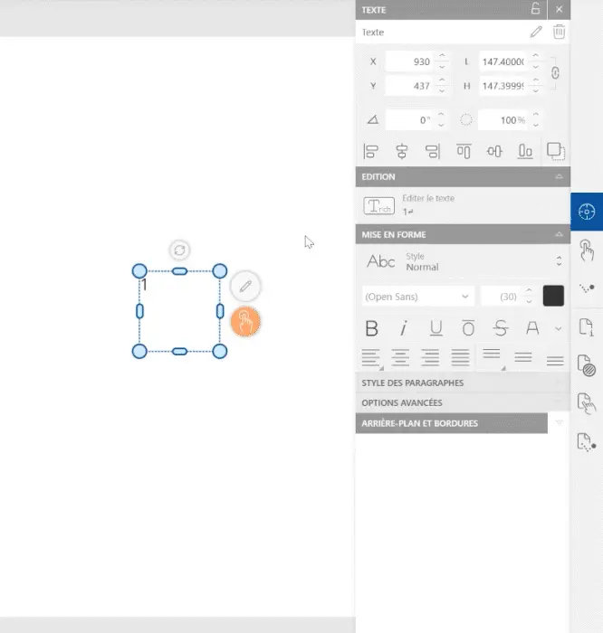 Création d'un bouton Texte dans Touchify Studio
