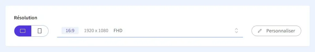 Sélecteur de résolution