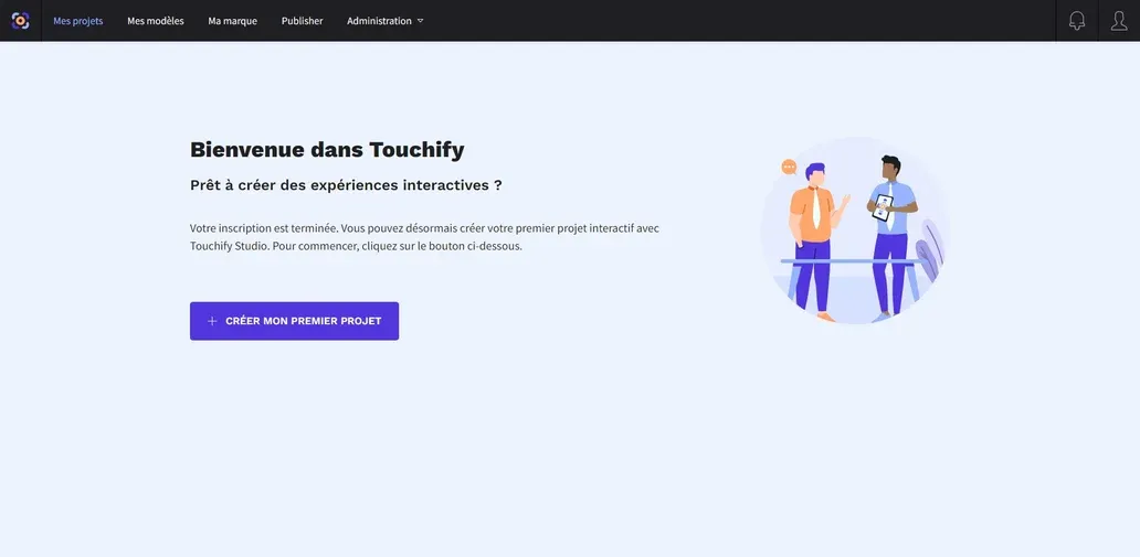 Page de première connexion