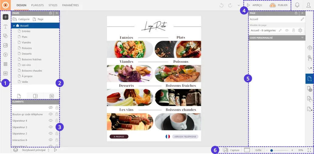 Interface de Touchify Studio