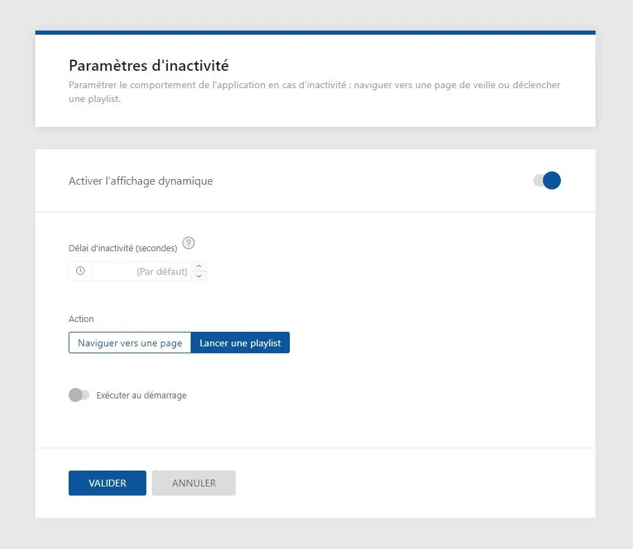 Paramètres de la playlist