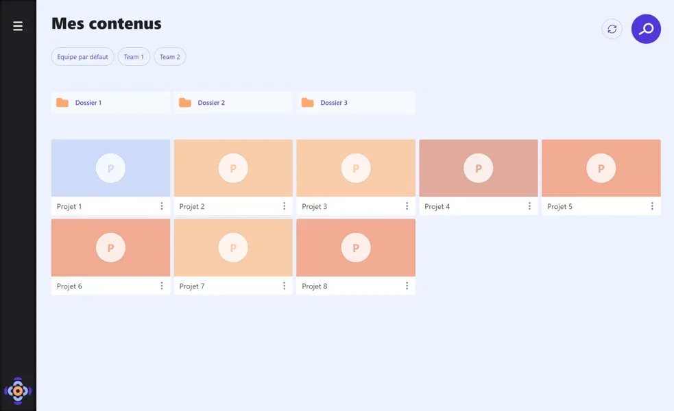 Page d'accueil dans Touchify Player