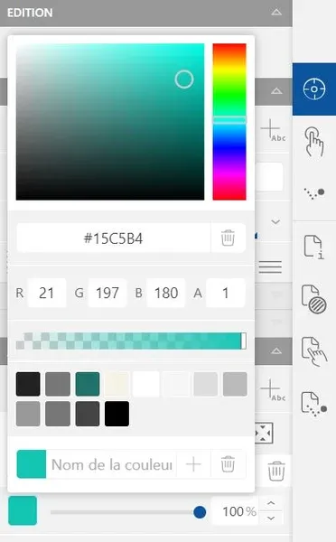 Nommer une couleur dans la palette