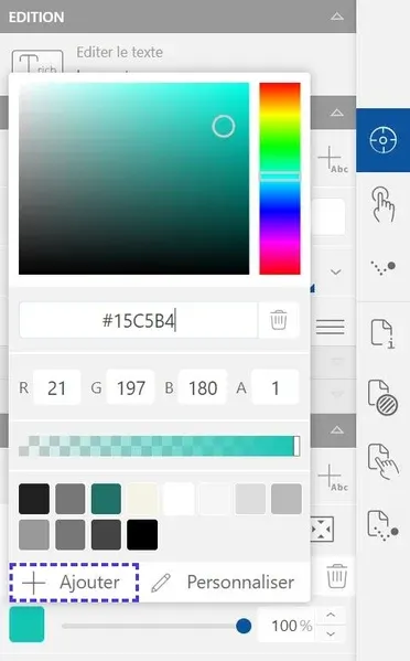 Ajouter une couleur à la palette