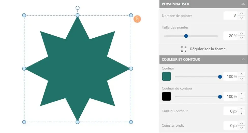 Personnalisation d'une étoile
