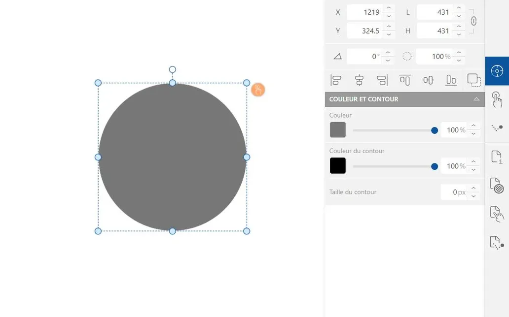 Personnalisation du contour d'une forme