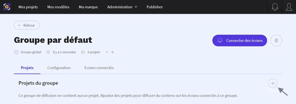 Ajouter un projet à un groupe de diffusion