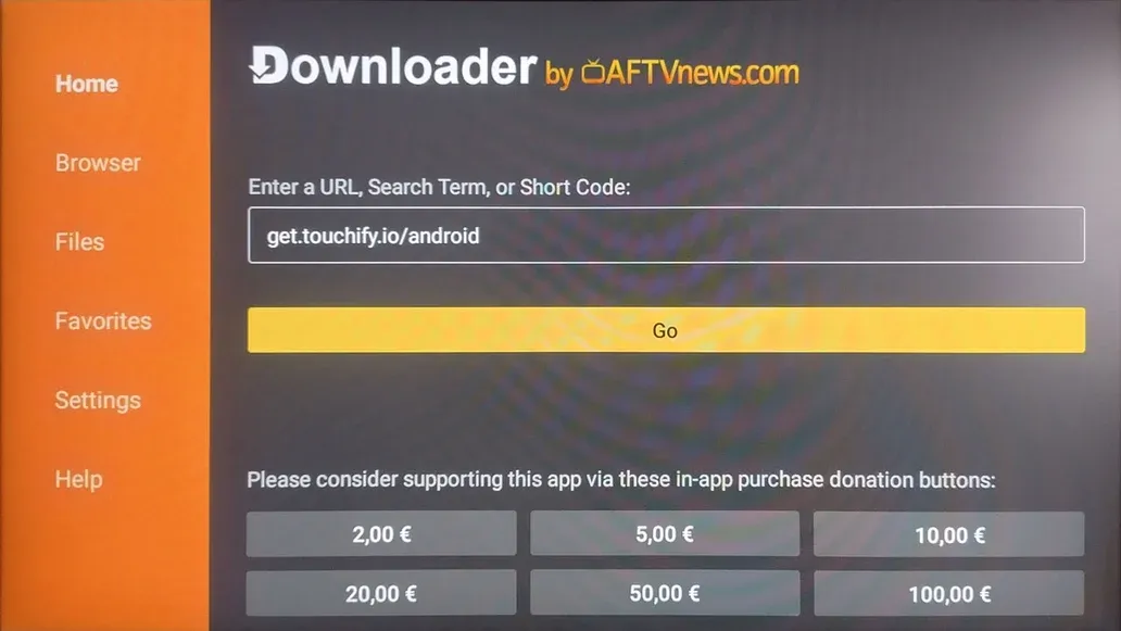 Téléchargement de Touchify Player sur Downloader
