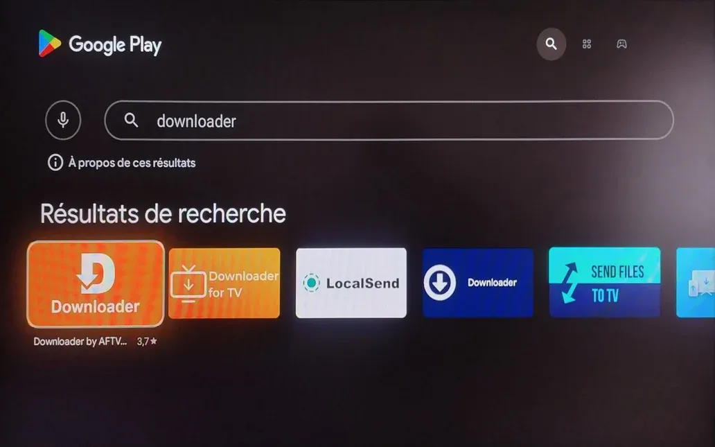 Téléchargement de Downloader sur Google Play