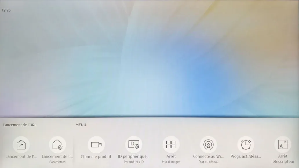 Ecran d'accueil de Tizen