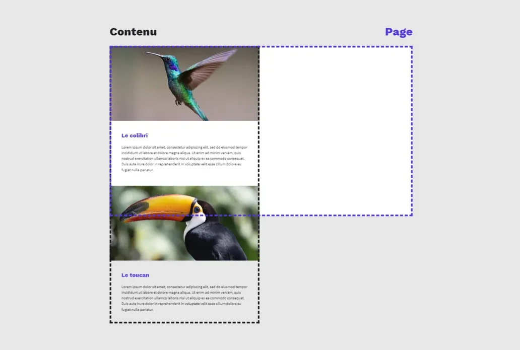 Exemple de contenu prêt pour être converti en composant défilant