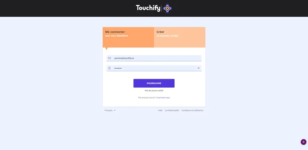 Connexion utilisateur à l'administration