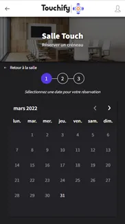 Sélection de la date dans l'application mobile de Rooms Manager