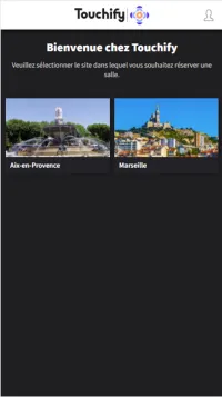 Page d'accueil de l'application mobile de Rooms Manager
