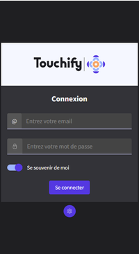 Connexion dans l'application mobile de Rooms Manager