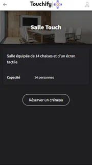 Sélection d'une salle dans l'application mobile de Rooms Manager