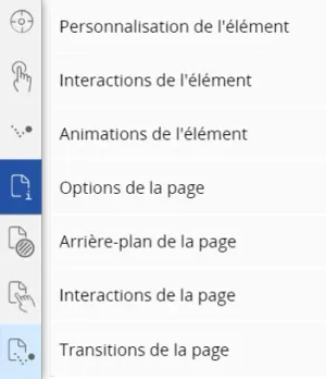 Onglets du panneau d'édition