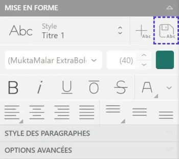 Enregistrer un style de texte