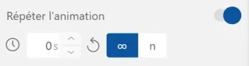 Options de répétition d'une animation