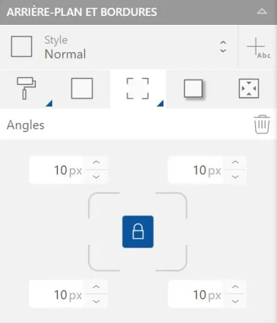 Configuration des bords arrondis