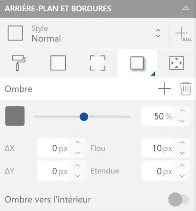 Configuraiton des ombres portées