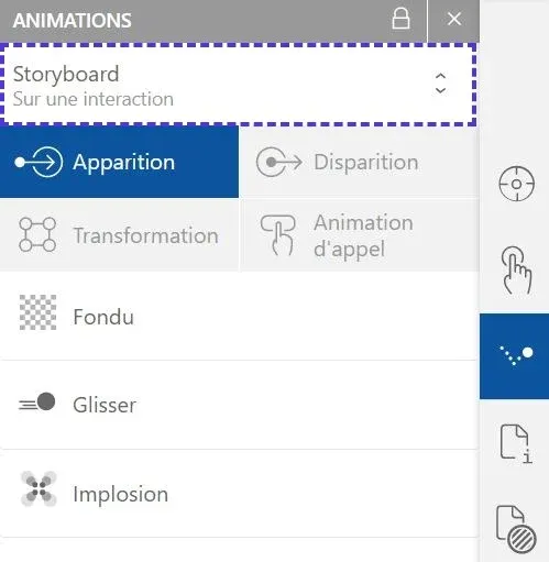 Sélection d'un storyboard