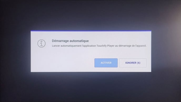 Touchify - Activer le démarrage automatique