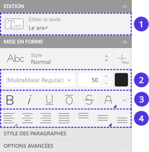 Personnalisation texte numéroté